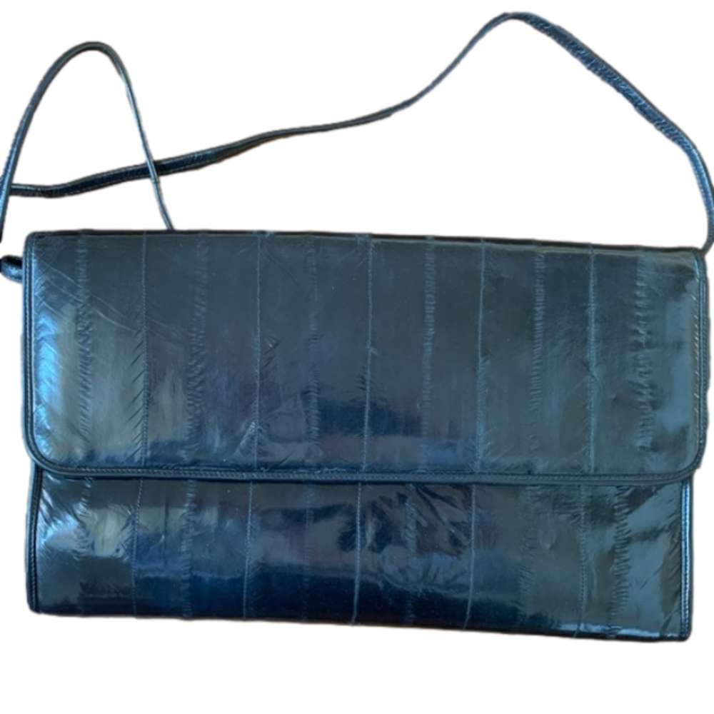 Vintage EEL Skin Black Handbag